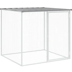 vidaXL Kippenhok met dak 103x98x90 cm gegalvaniseerd staal lichtgrijs