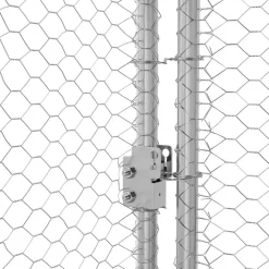 vidaXL Kippenhok met 1 deur 2 st Zilver 400x200x200cm Staal en PE