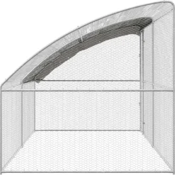 vidaXL Kippenhok met 1 deur 2 st Zilver 400x200x200cm Staal en PE