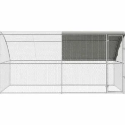 vidaXL Kippenhok met 1 deur 2 st Zilver 400x200x200cm Staal en PE