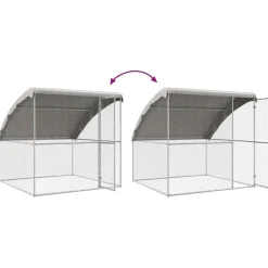 vidaXL Kippenhok met 1 deur 2 st Zilver 400x200x200cm Staal en PE