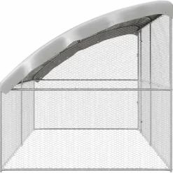vidaXL Kippenhok met 1 deur 2 st zilver 400x200x200cm