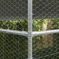 vidaXL Kippenhok met 1 deur 2 st zilver 400x200x200cm