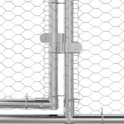 vidaXL Kippenhok met 1 deur 2 st zilver 400x200x200cm