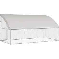 vidaXL Kippenhok met 1 deur 2 st zilver 400x200x200cm
