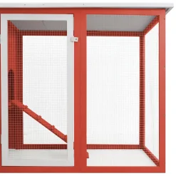 vidaXL Kippenhok met nachthok hout rood
