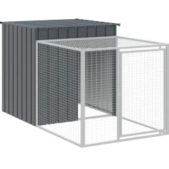 vidaXL Kippenhok met ren antraciet 110x201x110 cm gegalvaniseerd staal