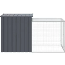 vidaXL Kippenhok met ren antraciet 110x201x110 cm gegalvaniseerd staal
