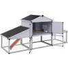 vidaXL Kippenhok met ren en nestkast aluminium