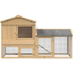 vidaXL Kippenhok 2 st Bruin 150 x 60 x 89 cm Massief grenenhout