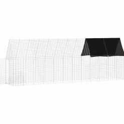 vidaXL Kippenhok 2 st zilver 600 x 100 x 210 cm Gegalvaniseerd staal