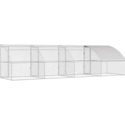 vidaXL Kippenhok 4 st Zilver 800 x 200 x 200 cm Staal en PE