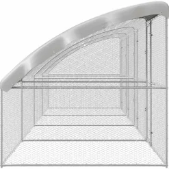 vidaXL Kippenhok 4 st Zilver 800 x 200 x 200 cm Staal en PE