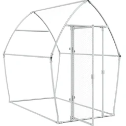 vidaXL Kippenhok 200x105x182 cm gegalvaniseerd staal zilverkleurig