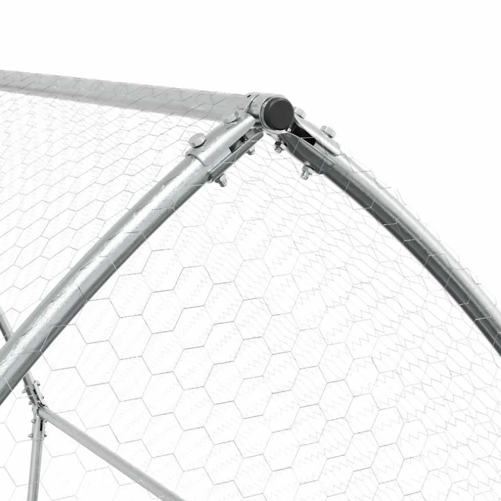 vidaXL Kippenhok 200x105x182 cm gegalvaniseerd staal zilverkleurig