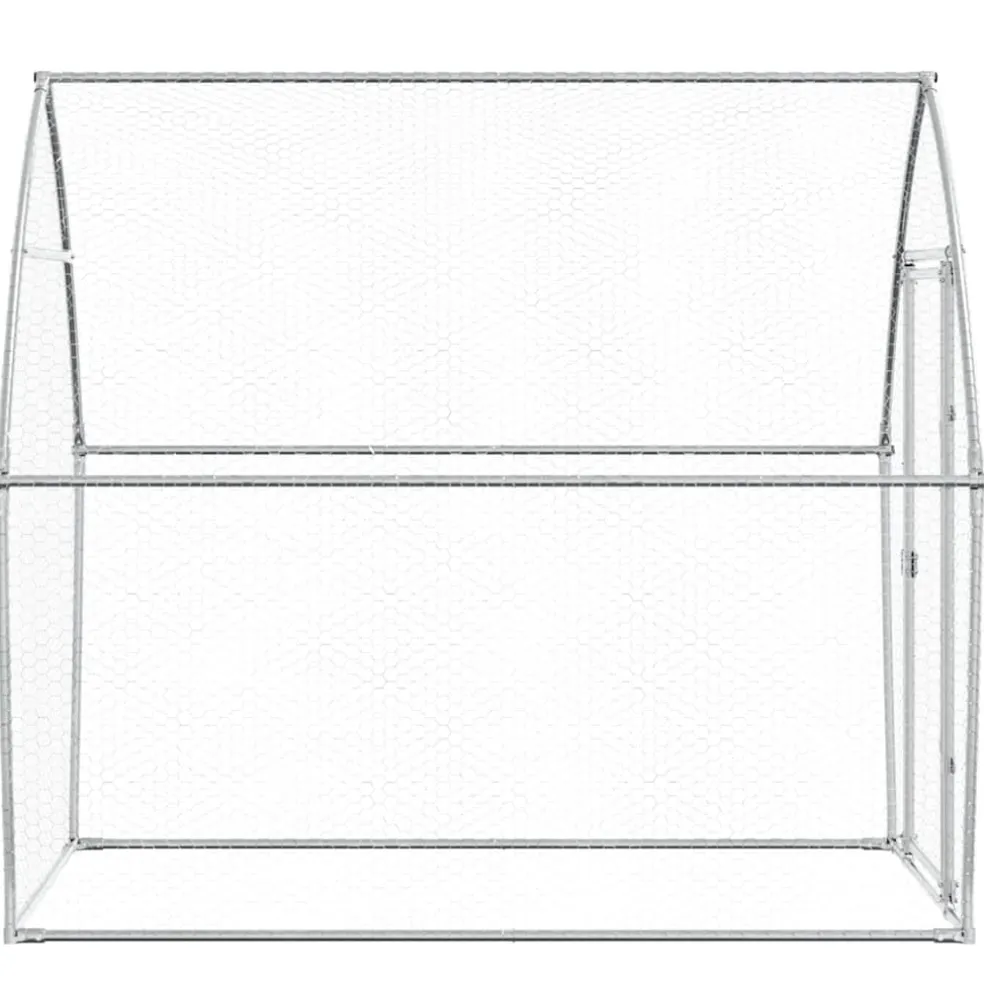 vidaXL Kippenhok 200x105x182 cm gegalvaniseerd staal zilverkleurig