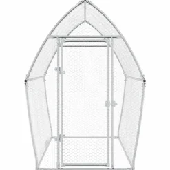 vidaXL Kippenhok 200x105x182 cm gegalvaniseerd staal zilverkleurig