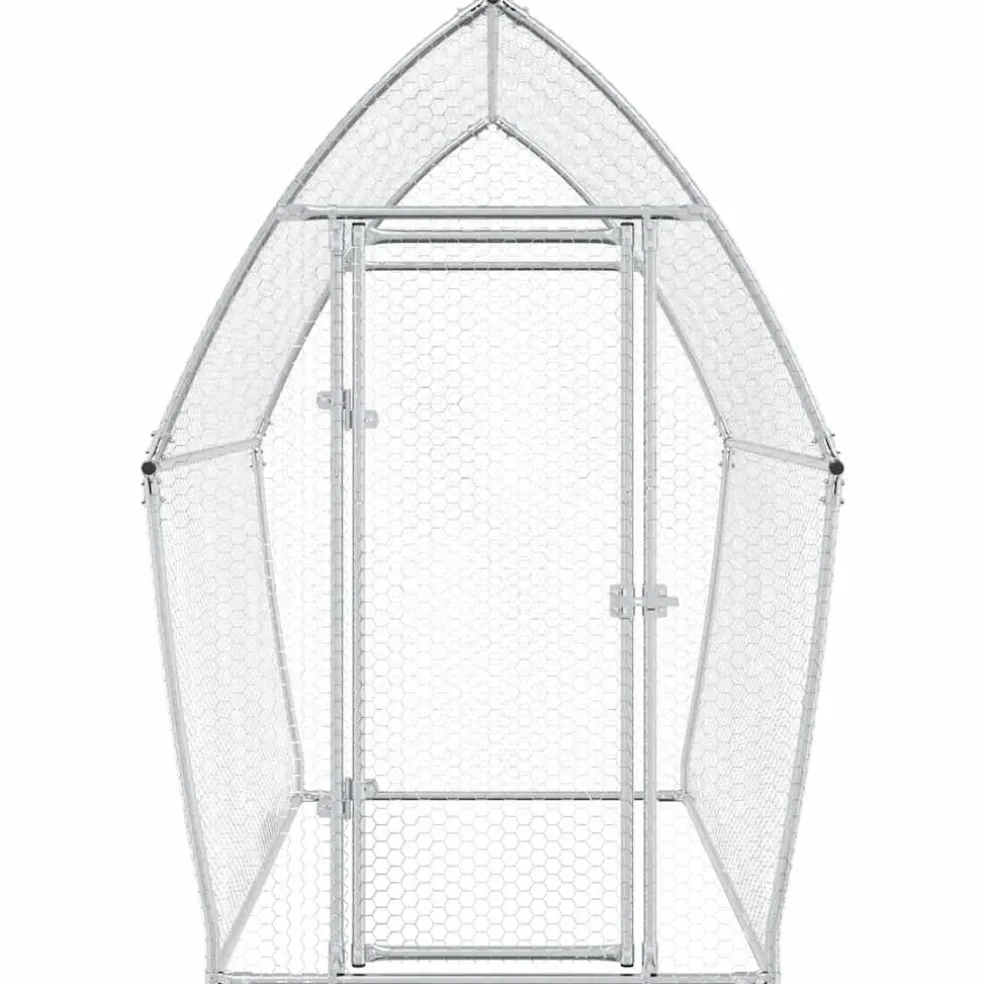 vidaXL Kippenhok 200x105x182 cm gegalvaniseerd staal zilverkleurig