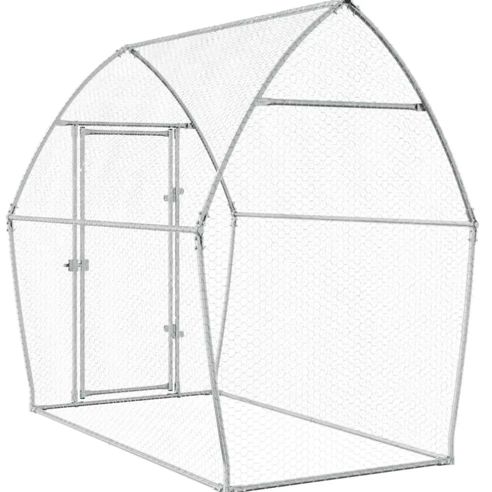 vidaXL Kippenhok 200x105x182 cm gegalvaniseerd staal zilverkleurig