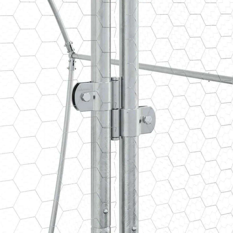 vidaXL Kippenhok 200x105x182 cm gegalvaniseerd staal zilverkleurig