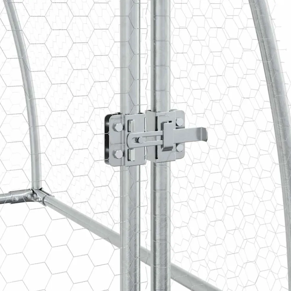 vidaXL Kippenhok 100x105x120 cm gegalvaniseerd staal zilverkleurig
