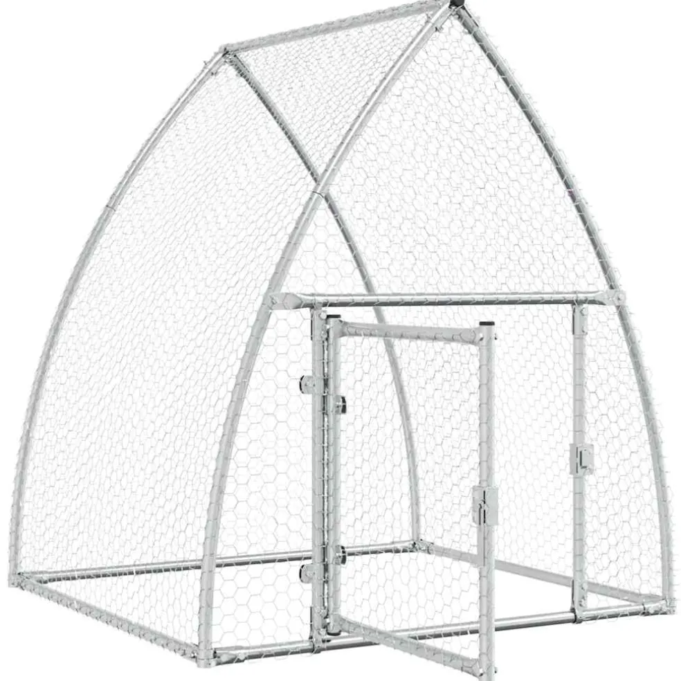vidaXL Kippenhok 100x105x120 cm gegalvaniseerd staal zilverkleurig