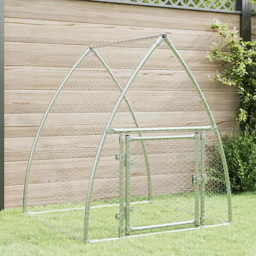 vidaXL Kippenhok 100x105x120 cm gegalvaniseerd staal zilverkleurig