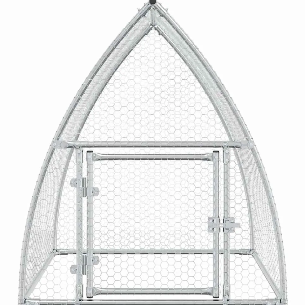 vidaXL Kippenhok 100x105x120 cm gegalvaniseerd staal zilverkleurig