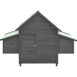 vidaXL Kippenhok 150x96x110 cm massief vurenhout grijs en wit