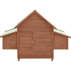 vidaXL Kippenhok 150x96x110 cm massief vurenhout mokkakleurig en wit