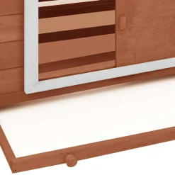 vidaXL Kippenhok 150x96x110 cm massief vurenhout mokkakleurig en wit