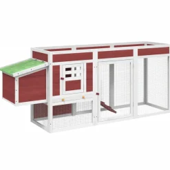 vidaXL Kippenhok 204x50x84 cm massief grenenhout mokkakleurig