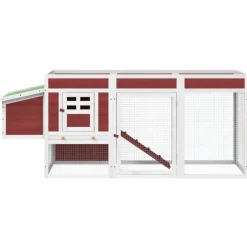 vidaXL Kippenhok 204x50x84 cm massief grenenhout mokkakleurig