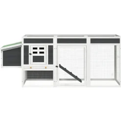 vidaXL Kippenhok 204x50x84 cm massief grenenhout grijs