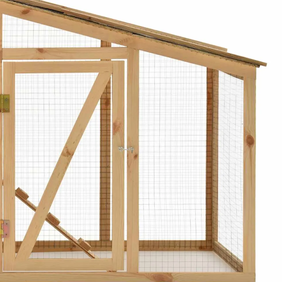 vidaXL Kippenhok 178x67x92 cm massief grenenhout