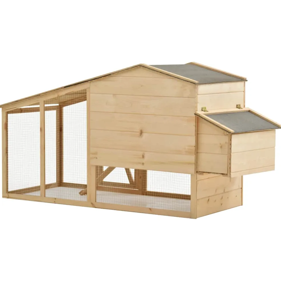 vidaXL Kippenhok 178x67x92 cm massief grenenhout
