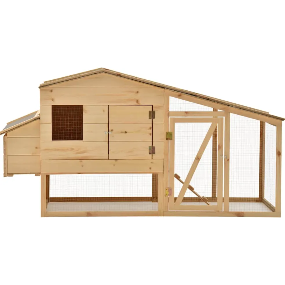 vidaXL Kippenhok 178x67x92 cm massief grenenhout