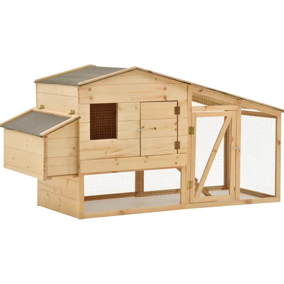 vidaXL Kippenhok 178x67x92 cm massief grenenhout