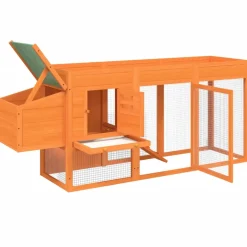 vidaXL Kippenhok 204x50x84 cm massief grenenhout bruin