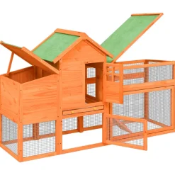 vidaXL Kippenhok 193x65x117 cm massief grenenhout bruin