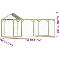 vidaXL Kippenhok 4,5x1,5x2 m geïmpregneerd grenenhout