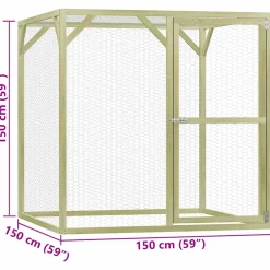vidaXL Kippenhok 1,5x1,5x1,5 m geïmpregneerd grenenhout en staal