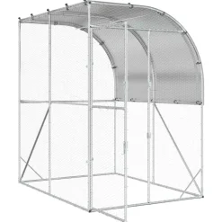 vidaXL Kippenhok zilver 200 x 200 x 215 cm Gegalvaniseerd staal