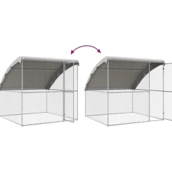 vidaXL Kippenkooi met 2 deuren 2 st Zilver 400x200x200cm Staal en PE