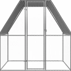 vidaXL Kippenkooi 2x2x2 m gegalvaniseerd staal zilverkleurig en grijs
