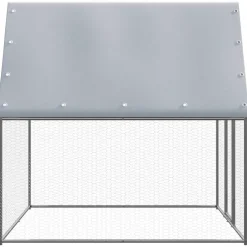 vidaXL Kippenkooi 2x2x2 m gegalvaniseerd staal zilverkleurig en grijs