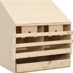 vidaXL Kippenlegkast 2 compartimenten 63x40x65 cm massief grenenhout
