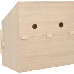 vidaXL Kippenlegkast 2 compartimenten 63x40x65 cm massief grenenhout