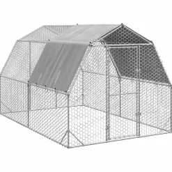 vidaXL Kippenren met dak 2,5x4x2,25 m gegalvaniseerd staal
