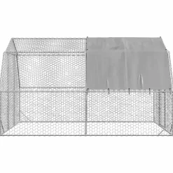 vidaXL Kippenren met dak 2,5x4x2,25 m gegalvaniseerd staal